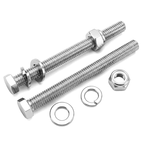 6 Sets 3/8-16x3-1/4 Bolt and Nut Set, Flat & Lock Washers Included,24PCS - size: 3/8-16x3-1/4" 6sets