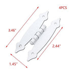 T Tulead White H-Shape Hinges Flush Mount Hinge 4PCS - color: White-4PCS