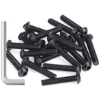 25 Pieces M6 x 30mm Button Head Socket Cap Screws, Thread Pitch 1.0mm, Sutemribor M6 Black Screws, 10.9 Grade Alloy Steel, Black Oxide Finish, Fully Threaded - size: M6 x 30mm, style: Button Head