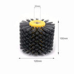 Enhance Your Wooden Furniture with SIGNI Abrasive NYLON Drawing Wheel Drum Burnishing Polishing Brush - Ideal for Floor Polishing, 120X100mm Size, 120 Grit - Pack of 1 - size: 120 Grit, Black