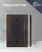 Switch Plates Outlet Covers, 2-Pack Aged Bronze Metal Wall Plates - color: Aged Bronze, size: 1 Blank 2PK