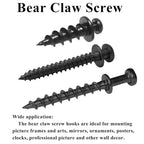 laffeya Bear Claw Picture Hangers, Multi-Purpose Double-Headed Screws - style: Black Three Size