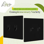 TG Mid-Size Screwless Double Toggle Light Switch Cover Plate, 2-Gang, Black - color: Black, size: 2 Gang