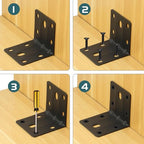 Alise 30 Pack Black 2x2in L Brackets Heavy Duty Metal for Wood Furniture - color: Matte Black, size: (30P) 2X2 inch