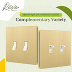 TG Mid-Size Screwless Double Toggle Light Switch Cover Plate, 2-Gang, Gold - color: Gold, size: 2 Gang