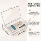 Jetec 6 Pieces Small Clear Plastic Storage Box, 5.2 x 3 x 1.2 Inch - size: 5.2 x 3 x 1.2 Inch
