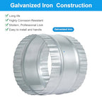 5" Inch Duct Connector Galvanized Steel HVAC Coupling Crimped Ends