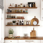Vivelove 10x10 Inches Floating Shelves Wall Mounted Set of 2, Rustic Brown - color: Rustic Brown, size: 10.2”wx10.2”dx1.5”h