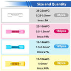 smseace 350PCS Heat Shrink Butt Connectors 26-14/22-16/16-14/12-10AWG Waterproof Electrical Wire Butt Crimp Connectors for Automotive Boat Stereo Industrial Equipment - size: 350Pcs