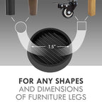 1.5X1.5 Round Rubber Caster Cups, Non Slip Furniture Pads - 12 Pack - color: Black, size: 1.5” 12pcs