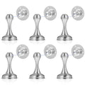 6 Pack Magnetic Door Stopper Brushed Magnetic Door Stops No Need to Drill Double-Sided Adhesive Tape Magnet Door Stop Soft-Catch Hold Doors Open