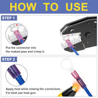 haisstronica 280PCS Ratchet Crimper Kit, Heat Shrink Terminals, Stripper