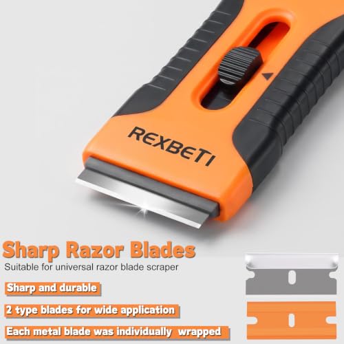 REXBETI Razor Blade Scraper Tool, 8 Pack Windows, Glass Stovetop Scraper - style: Original 8 Pack