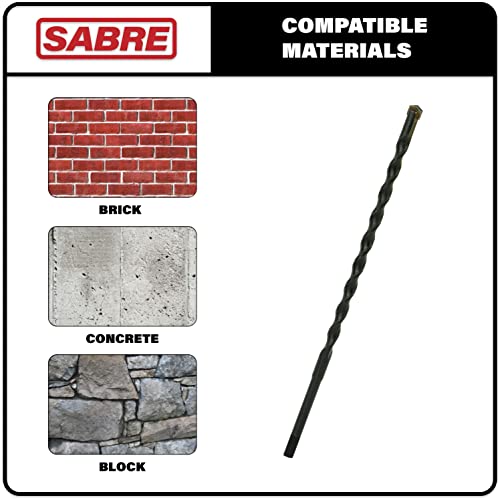 5/32 Inch x 5-1/2 Inch Masonry Drill Bit, 10-Pack Concrete Drill Bit, Carbide Tipped for Concrete, Brick, Stone, Half Flat Shank, Impact Performance (5/32" x 5.5", 10) - size: 5/32" x 5-1/2"