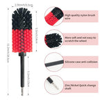 Wheel Brush, Soft Drill Wheel Cleaner Brush, Drill Brush for Car Wheel, No Scratches Highly Dense and Durable Car Wheel Brush Rim Tire Car Cleaning Brush for Wheels, Rims, Engines, Exhaust - color: Black+red