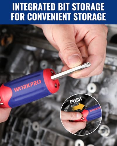 WORKPRO 12-in-1 Ratcheting Multi-Bit Screwdriver Set - size: Standard