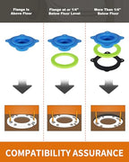 Elastic Wax Ring Toilet Seal, No Mess Gasket Replacement Repair Kit Install - style: Elastic Wax Ring Gasket Kit Blue(Flange not included)