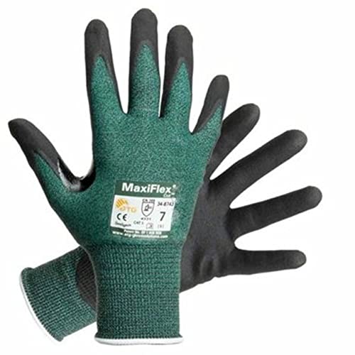 MaxiFlex Cut 34-8743 Cut Resistant Nitrile Coated Work Gloves with Green Knit Shell and Premium Nitrile Coated Micro-Foam Grip on Palm & Fingers - size: 3X-Large