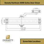 Dynasty 4000 Series Door Closer, Sprayed Aluminum, Spring 4 - color: Sprayed Aluminum