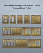 Switch Plates Outlet Covers, 2-Pack Antique Brass Metal Wall Plates - color: Antique Brass, size: 1 Toggle 2PK