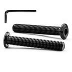 M6 x 45mm Flat Head Hex Socket Cap Screws Furniture Bolts, Stainless Steel 18-8 (304), Black Oxide, Countersunk Connector Screw, Full Thread, 20 PCS (with Hex Spanner) - size: M6 x 45mm