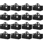 16 Pack Extra Large Clothes Storage Bins with Lids, Moving Bags, Black - color: Black, size: 16 Pack