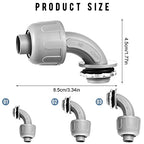 Yaomiao 50 Pcs 1/2 in Liquid Tight Connectors, 90 Degree PVC, 50 Pcs