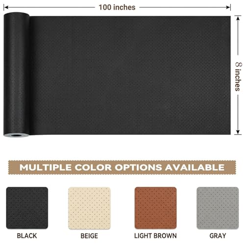 Qextce Perforated Leather Repair Patch Tape, Brown, 8x100 Inch - color: Brown, size: 8x100 inch