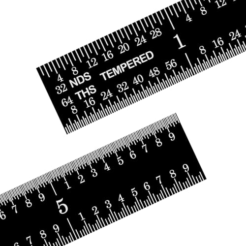 PEC Tools Made in USA 6 Inch Metal Ruler - color: Black Chrome-Flexible, size: 6"