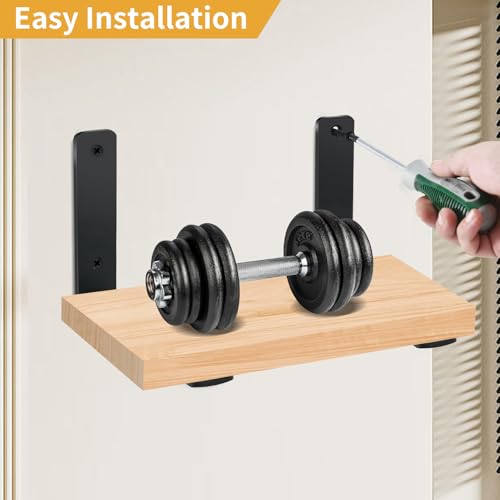 2 Pack - L 9" x H 6" x W1.5, 5mm Thick Black L Shelf Bracket, Iron Shelf Brackets, Metal Shelf Brackets, Floating Shelf, Shelf Supports with Screws - size: 9''x6'', style: Black 2 Pack