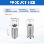 MECCANIXITY 6Pcs Threaded Inserts Nuts, M6x25mm Hex Socket Drive Nut Inserts for Wood - 304 Stainless Steel Screws Furniture Screw in Nuts Bolt Fastener Connector Wood - size: M6x25mm