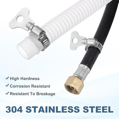 HARFINGTON 4pcs Hose Clamps 3.6"-4.5" (91-114mm) Adjustable 304 Stainless Steel Worm Gear Hose Clamps Assortment Kit for Plumbing Dryer Vent Automotive Dust Collector - size: 91-114mm