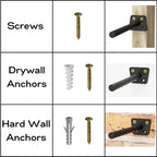 EVALD 4 Inch Floating Shelf Brackets, Hidden Shelf Brackets for Floating Shelves, Heavy Duty Shelf Bracket with Screws & Anchors, Floating Shelf Mount (6 Pack) - size: 4 Inch, style: 6 Pack All-purpose