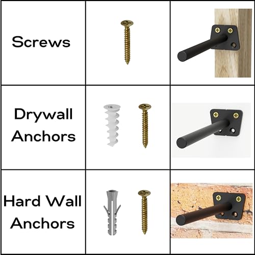 EVALD 8 Inch Floating Shelf Brackets, Hidden Shelf Brackets for Floating Shelves, Heavy Duty Shelf Bracket with Screws & Anchors, Floating Shelf Mount, 8 Inch Shelf Brackets (4 Pack) - size: 8 Inch, style: 4 Pack All-purpose