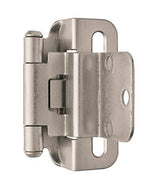 Amerock 1 Pair 3/8" Inset Satin Nickel Self-Closing Wrap Hinge - color: Satin Nickel, size: 3/8 Inch (10 mm) Inset