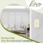 TG Mid-Size Screwless Toggle Light Switch Cover Plate, 1 Pack, Light Almond - color: Light Almond, size: 1 Gang