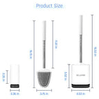 Sellemer Silicone Toilet Brush, Ventilation Slots Base Holder 2 Pack, White - color: White-2pcs