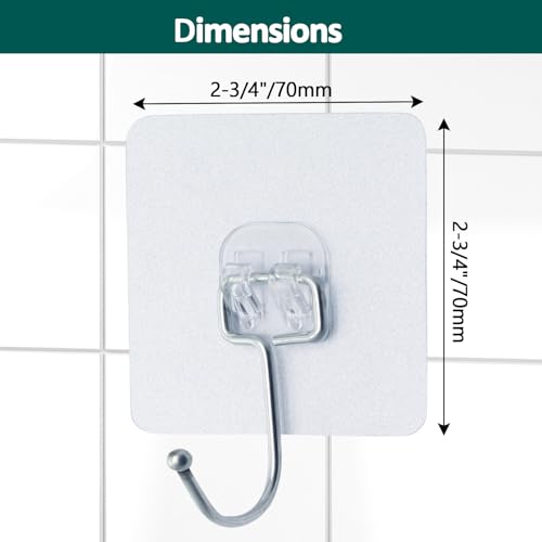 Bivethoi Adhesive Hooks, 20 Pack, 2.75 inch - size: Large hook