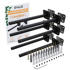 EVALD LevelMate™ Uni-Mount 8 Inch Floating Shelf Brackets, Hidden Shelf Brackets with Anti-Sag Pinol Screw System, Floating Shelf Mount with Screws & Anchors (6 Pack) - size: 8 Inch, style: 6 Pack Uni-mount