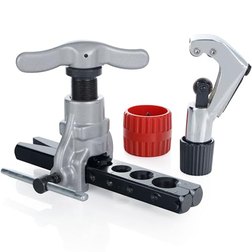 Thorstone 45 Degree Eccentric Flaring Tool Kit for HVAC, Red - size: 7 Sizes (3/16"-3/4")