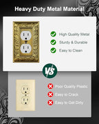 2-Pack Paisley Pattern Duplex Outlet Cover Plate,Metal Switch Plates - style: 1 Duplex 2PK