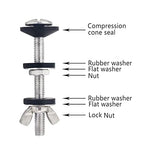 Universal Toilet Tank To Bowl Gasket,2 Kind Gasket and 2 Sets 5/16*3.15 inch Stainless Steel Heavy Duty Rustproof Bolt Hardware Kit,Fits Most 2-Inch and 3-Inch flush valve opening 2-Piece Toilet Tanks - style: 2Pcs Gasket with 2 Sets Stainless Steel Bolt