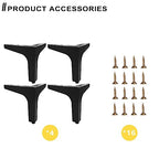 AODIOU Furniture Legs Metal feet: Couch Legs 6 Inch Sofa Cabinet Legs Replacement Black Legs for Furniture Set of 4 - color: Black, size: 6'' / 15cm(4PCS)