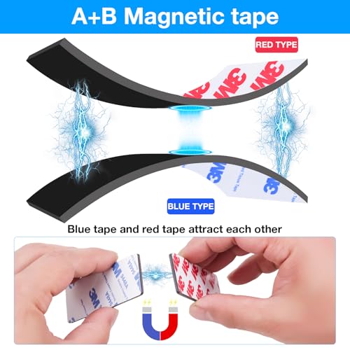 A B Paired Magnetic Tape (25ft x 0.5in x 2Pack), a b Magnet Strips a b, Flexible Magnets Match to Use for DIY Crafting - style: 1/2" x 25ft, 2 Rolls