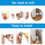 6 Pack Magnetic Door Stopper Brushed Magnetic Door Stops No Need to Drill Double-Sided Adhesive Tape Magnet Door Stop Soft-Catch Hold Doors Open