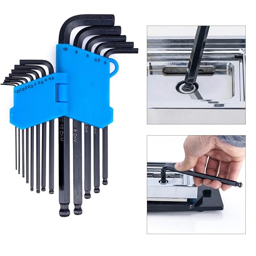 NEIKO 01104A Master Allen Wrench Set, 39 Pc Ball End Hex Key Set, Metric, Standard & Torx, SAE & MM Long Allen Keys 1.27mm to 10mm & 0.05” to 3/8 Inch and T5 to T50, Black Oxide Chrome Vanadium - size: Metric+SAE+Torx - 39pc
