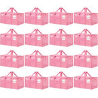 16 Pack Extra Large Clothes Storage Bins with Lids, Moving Bags, Pink - color: Pink, size: 16 Pack