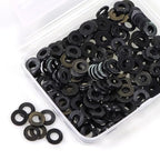 M5 Black Nylon Washers, 5mm ID, 10mm OD, 1mm Thickness, Plastic Flat Round Washers, 200 Pieces Nylon Washer Hardware Set - size: M5