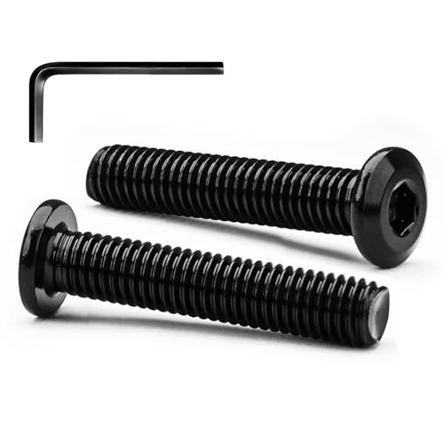 M6 x 35mm Flat Head Hex Socket Cap Screws Furniture Bolts, Stainless Steel 18-8 (304), Black Oxide, Countersunk Connector Screw, Full Thread, 20 PCS (with Hex Spanner) - size: M6 x 35mm