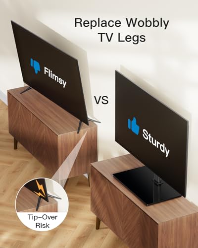 PERLESMITH Universal TV Stand Legs for 32-70 inch TVs to 99lbs with Mount - size: 32-70 Inch with Fixed